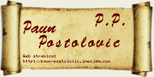 Paun Postolović vizit kartica